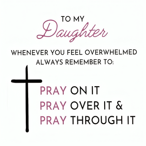 KISSFAITH-To My Daughter,Sterling Silver Double Cross Adjustable Ring