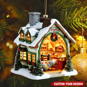 Personalized Sewing Room Ornament, Christmas Tree Ornament