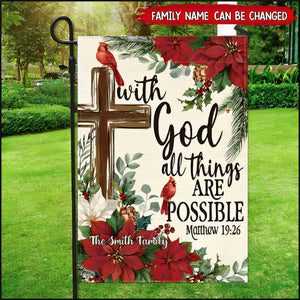 Bright Red Christmas Flowers Holiday Courtyard Outdoor Decorated Flag - Personalized Garden Flag