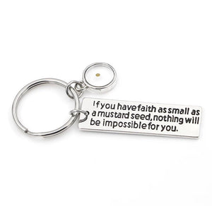 KISSFAITH- Faith Like a Mustard Seed Keychain, Matthew 17:20