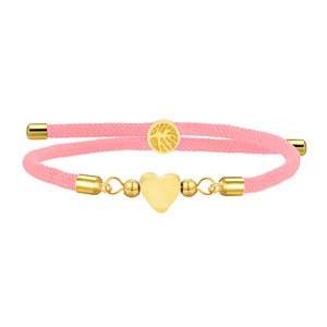 Personalized A-Z Initial Bracelet - Adjustable Colored Heart Bracelet