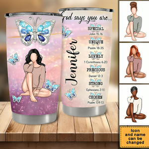 Personalized Christian Tumbler- Cross Jewelry for Ladies Christian Gift