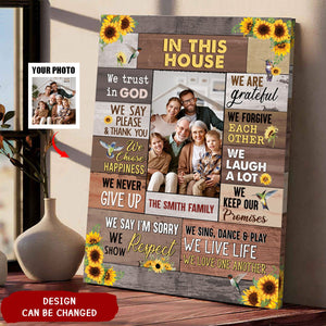 KISSFAITH-We Trust In God Family Photo Personalized Canvas