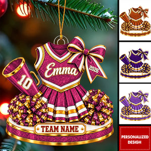 Personalized Cheerleader Uniform Ornament, Custom Cheerleading Christmas Gift