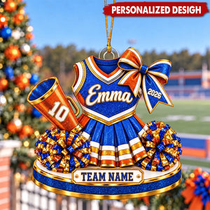 Personalized Cheerleader Uniform Ornament, Custom Cheerleading Christmas Gift