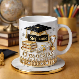 Personalized Graduation Mug Class of 2026, Gift for Her Him
