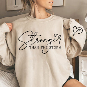 KISSFAITH-Stronger Than The Storm Sweatshirt, Inspirational Women Gift