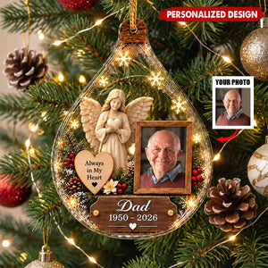 Personalized Memorial Christmas Ornament, Custom Photo Remembrance Keepsake