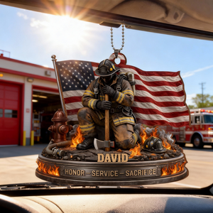 Honor - Service - Sacrifice, Personalized Ornament, Gift for Firefighters