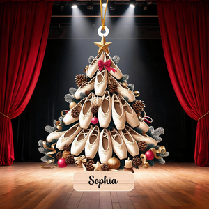 Personalized Ballet Shoes Christmas Tree Ornaments, Ballerina Gift