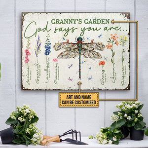 Garden Floral Art Gardener Plant Lover God Says Custom Classic Metal Signs