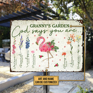 Garden Floral Art Gardener Plant Lover God Says Custom Classic Metal Signs