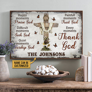 Personalized Christian Cross Happy Moments Custom Poster