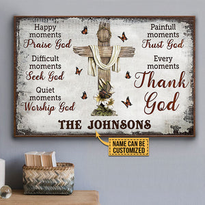 Personalized Christian Cross Happy Moments Custom Poster