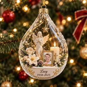 Personalized Memorial Ornament with Photo, In Memory of Loved One Christmas Ornament
