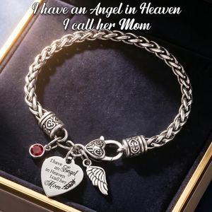 Personalized Angel Wing Bracelet With Birthstone, I Have An Angel In Heaven