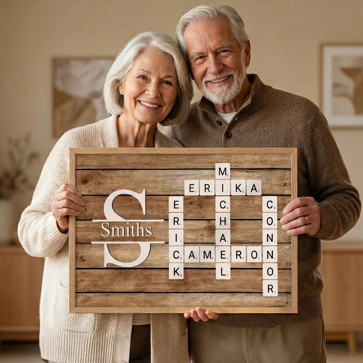 Personalized Family Name Crossword Canvas Poster