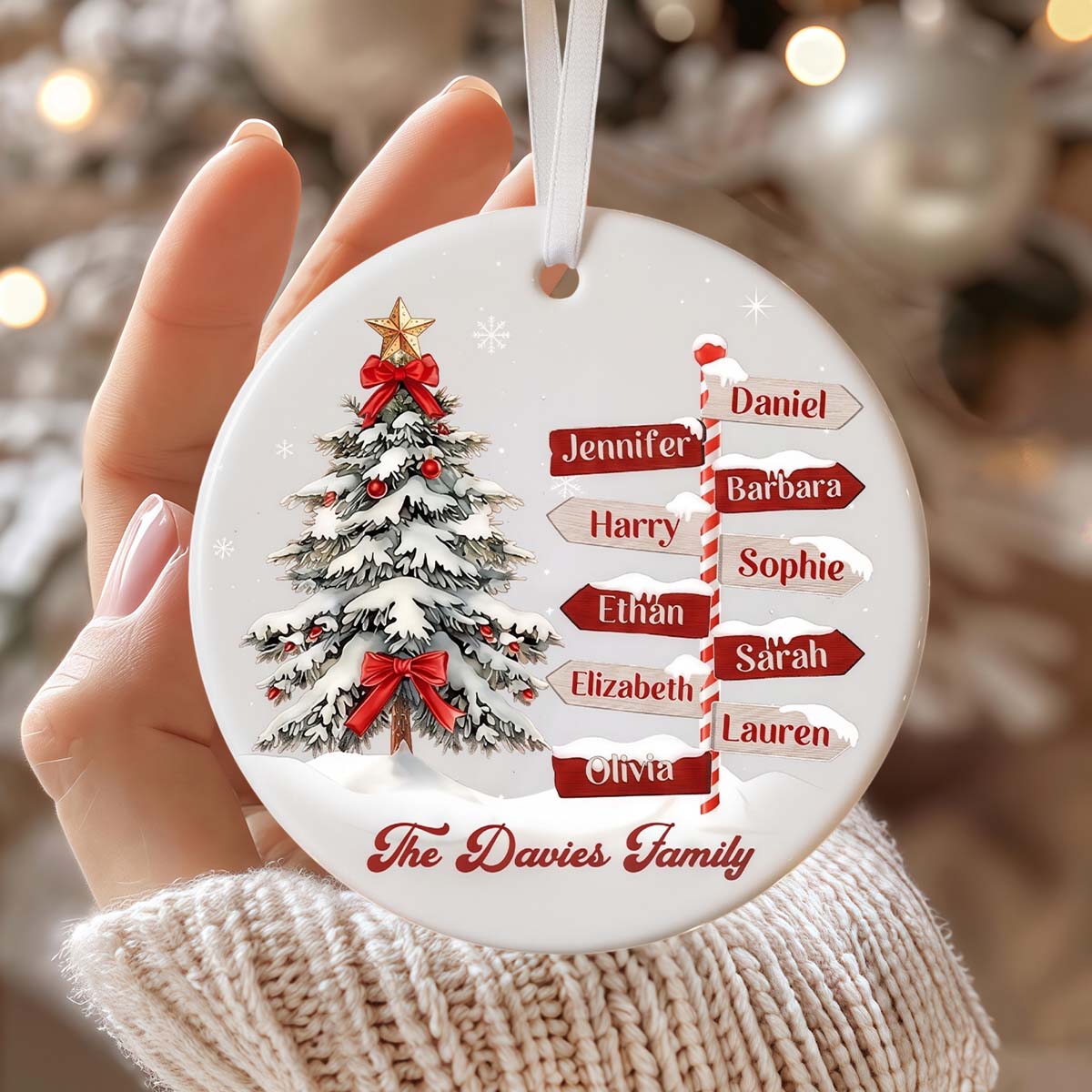 Personalized Family Ceramic Christmas Ornament