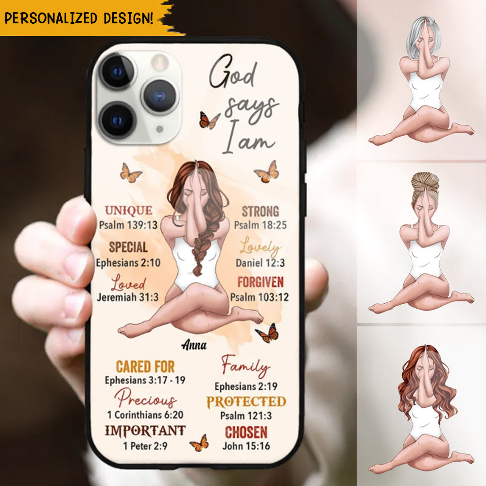 God Says I Am Personalized Phone Case