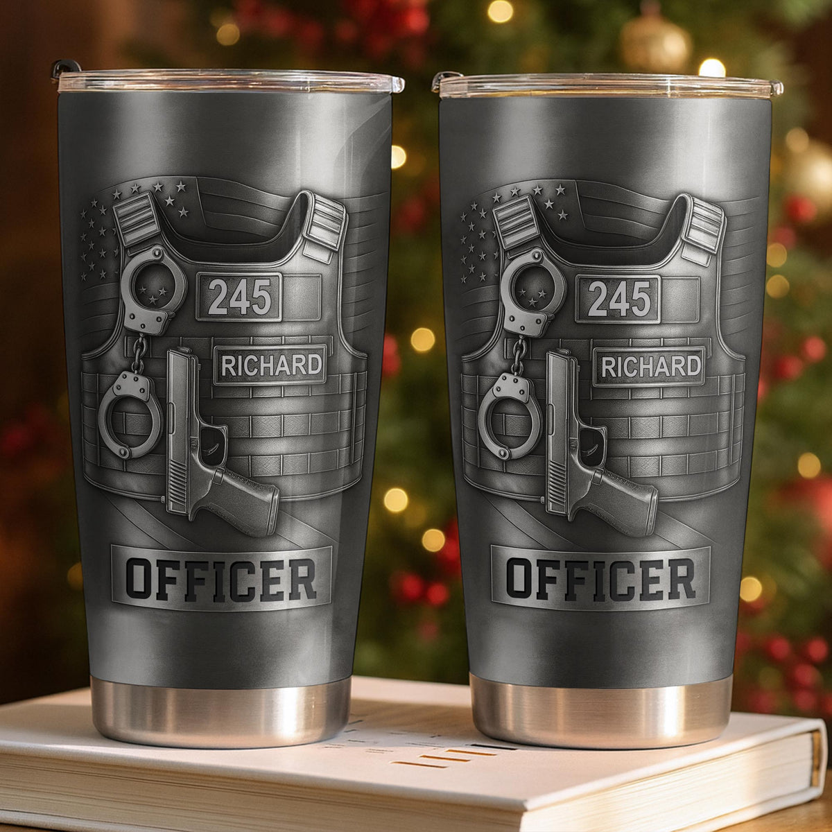Honor Your Dedication, Police Badge Handcuffs , Personalized Tumbler