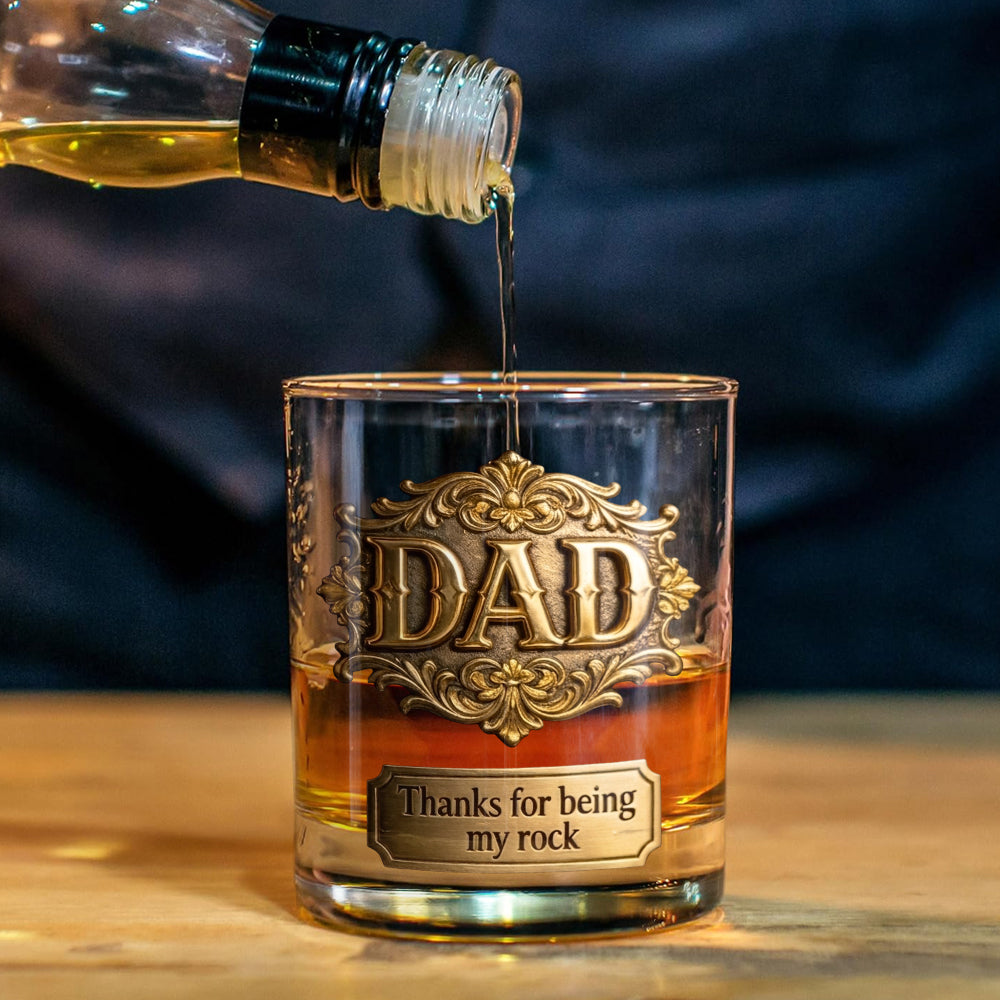 Thanks For Being My Rocks - Personalized Father Whiskey Glass