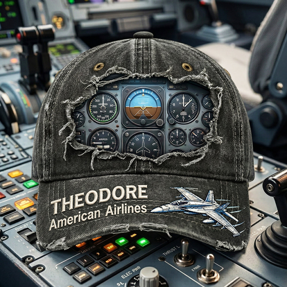 Airplane Cockpit Instrument Panel Classic Cap - Personalized Gifts For Pilot
