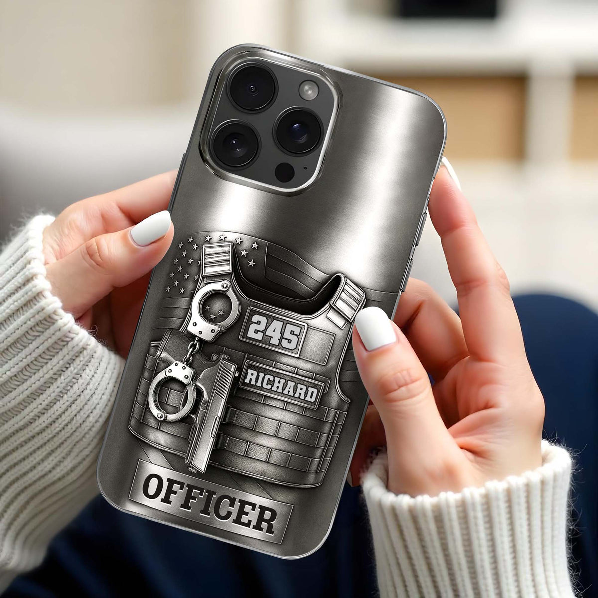 To My Beloved Officer Always In My Heart, Personalized Police Officers Phone Case