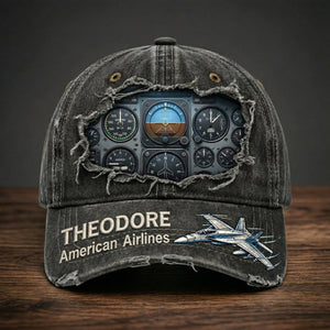 Airplane Cockpit Instrument Panel Classic Cap - Personalized Gifts For Pilot