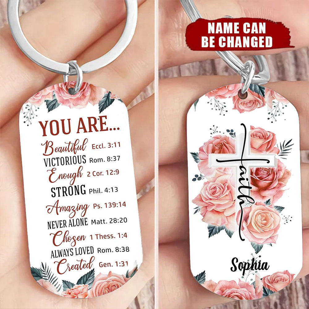 Christian Faith Bible Emergency Keychain-Personalized Lady Gift, Religious Gift