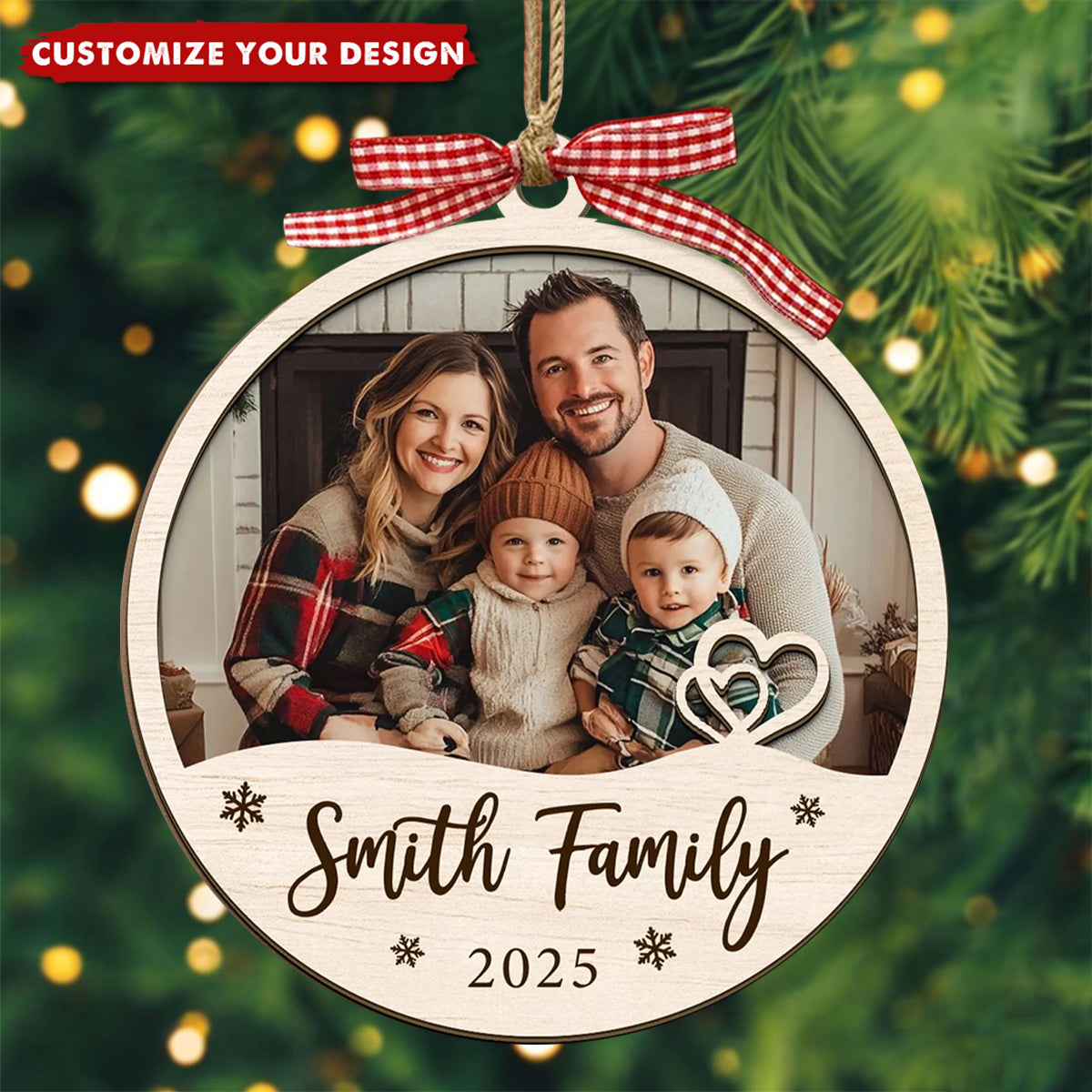 Personalized Photo Ornament, Custom Family Picture Ornament