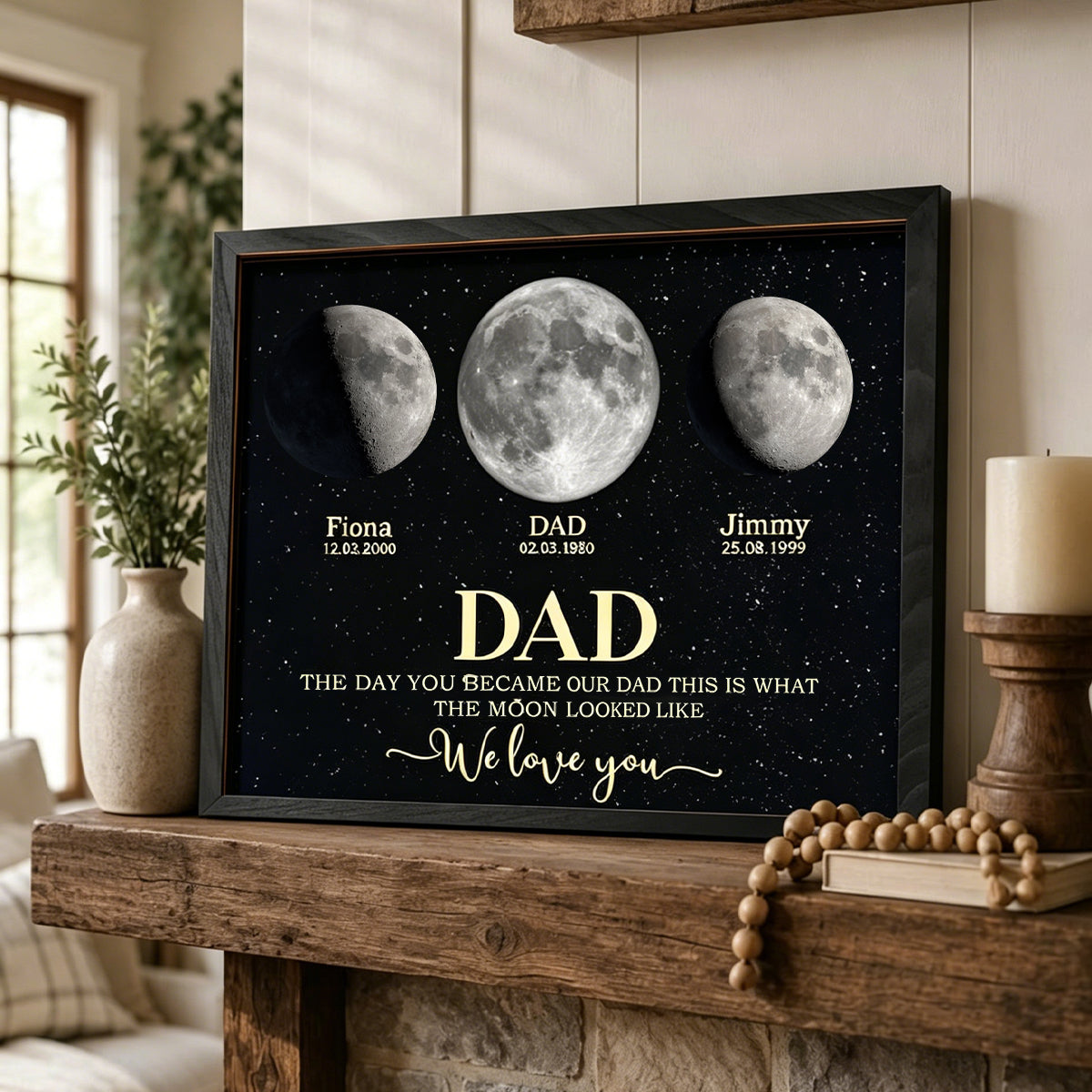 The Day You Became My Dad – Personalized Moon Phase Poster