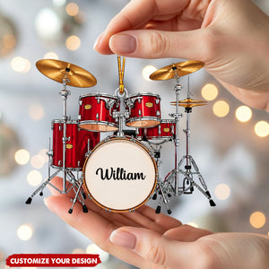 Personalized Drum Ornament, Christmas Gifts For Drummer