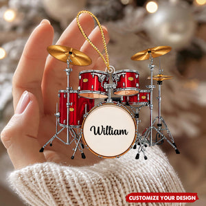 Personalized Drum Ornament, Christmas Gifts For Drummer