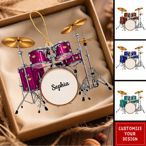 Personalized Drum Ornament, Christmas Gifts For Drummer