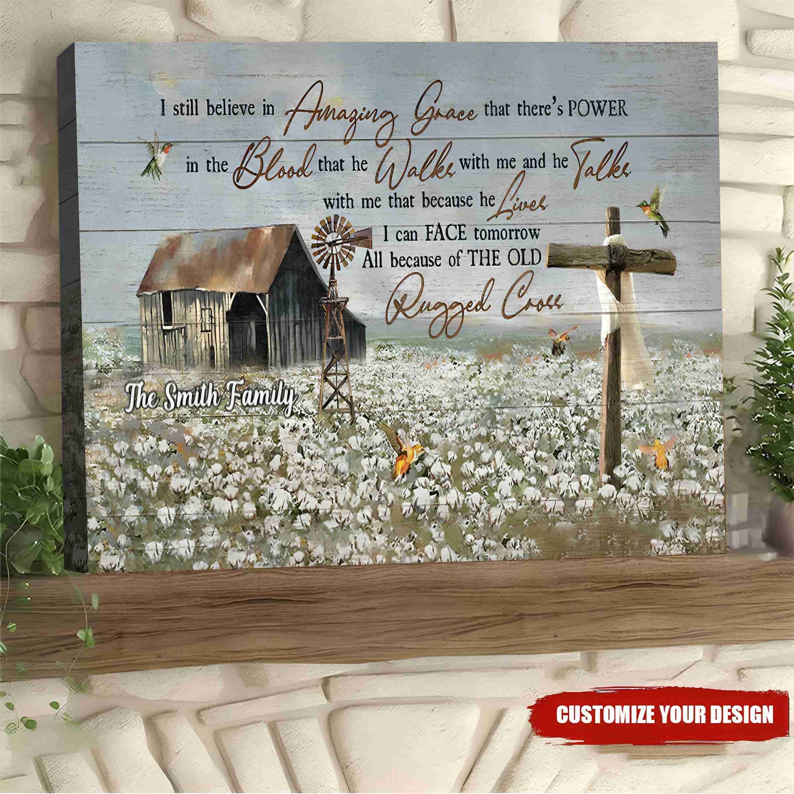 KISSFAITH-I Still Believe In Amazing Grace - Antique Farm House,Christian Canvas