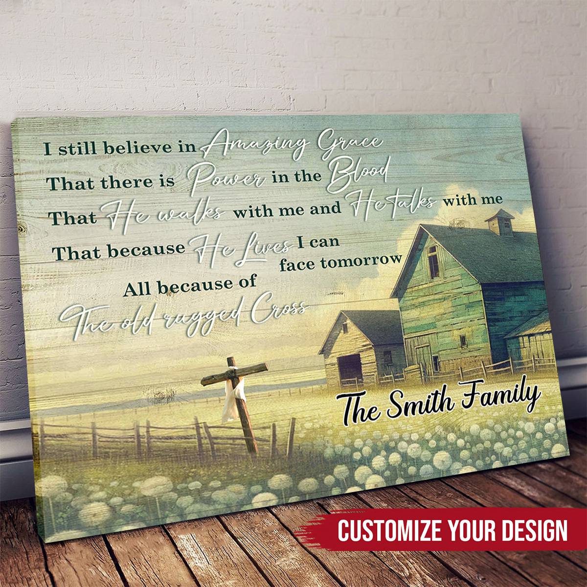 KISSFAITH-Christian Vintage Rustic Farmhouse - Personalized Canvas