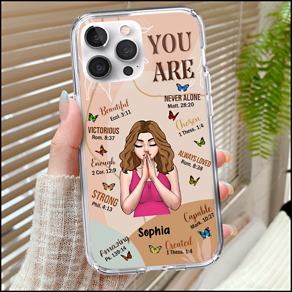 You Are Beautiful Strong Always Loved Affirmations Personalized Clear Phone