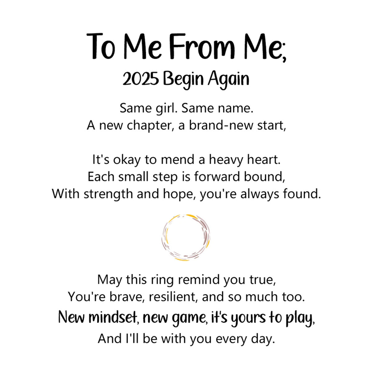 To Me From Me Circle Ring