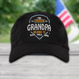 Personalized Papa Top With Grandkids Cap