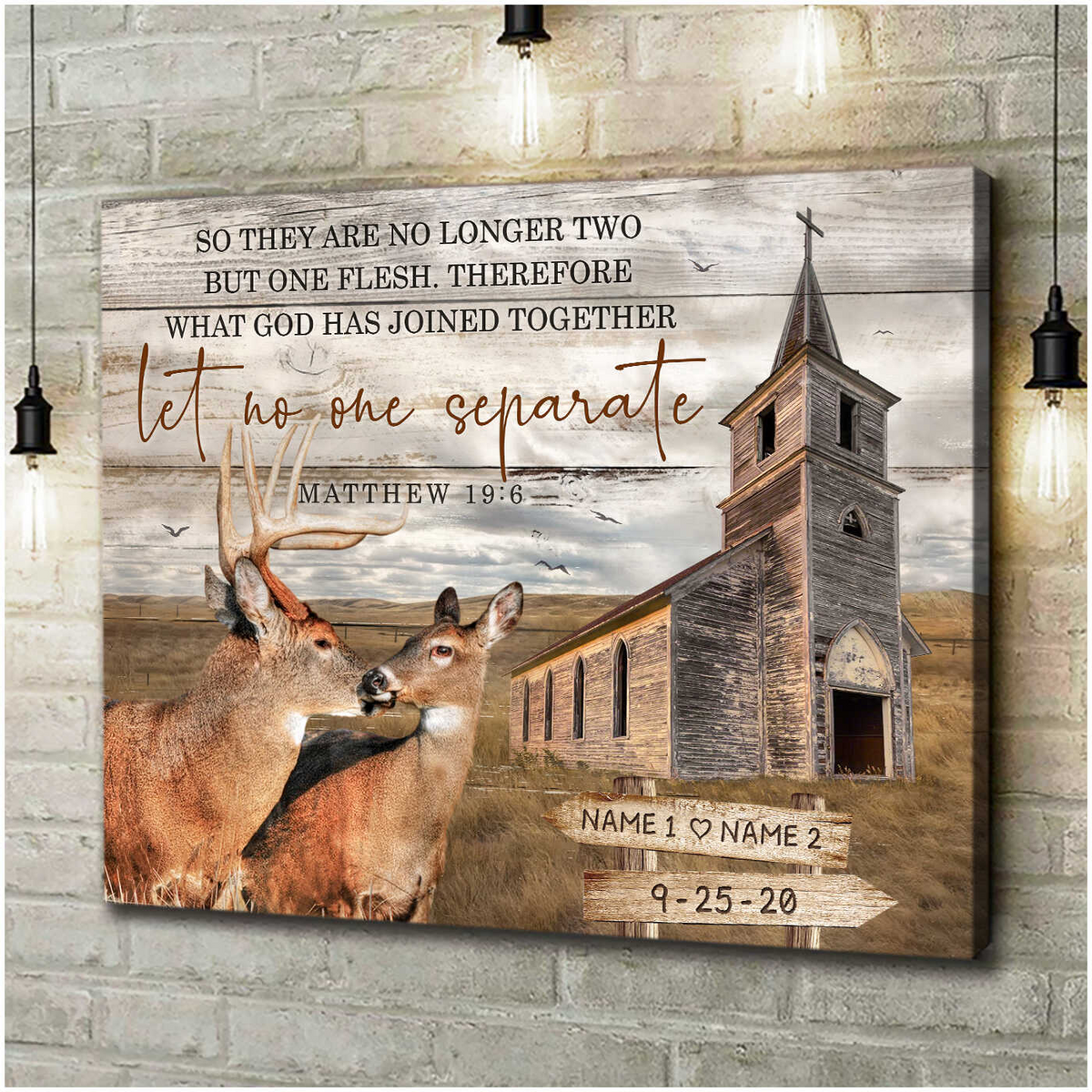 Therefore What God Has Joined Together  Personalized Canvas