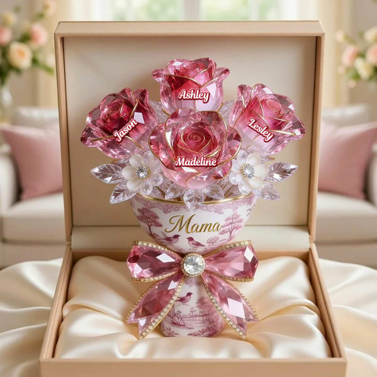 Personalized Floral Bouquet Acrylic Plaque-Mother's Day Gift