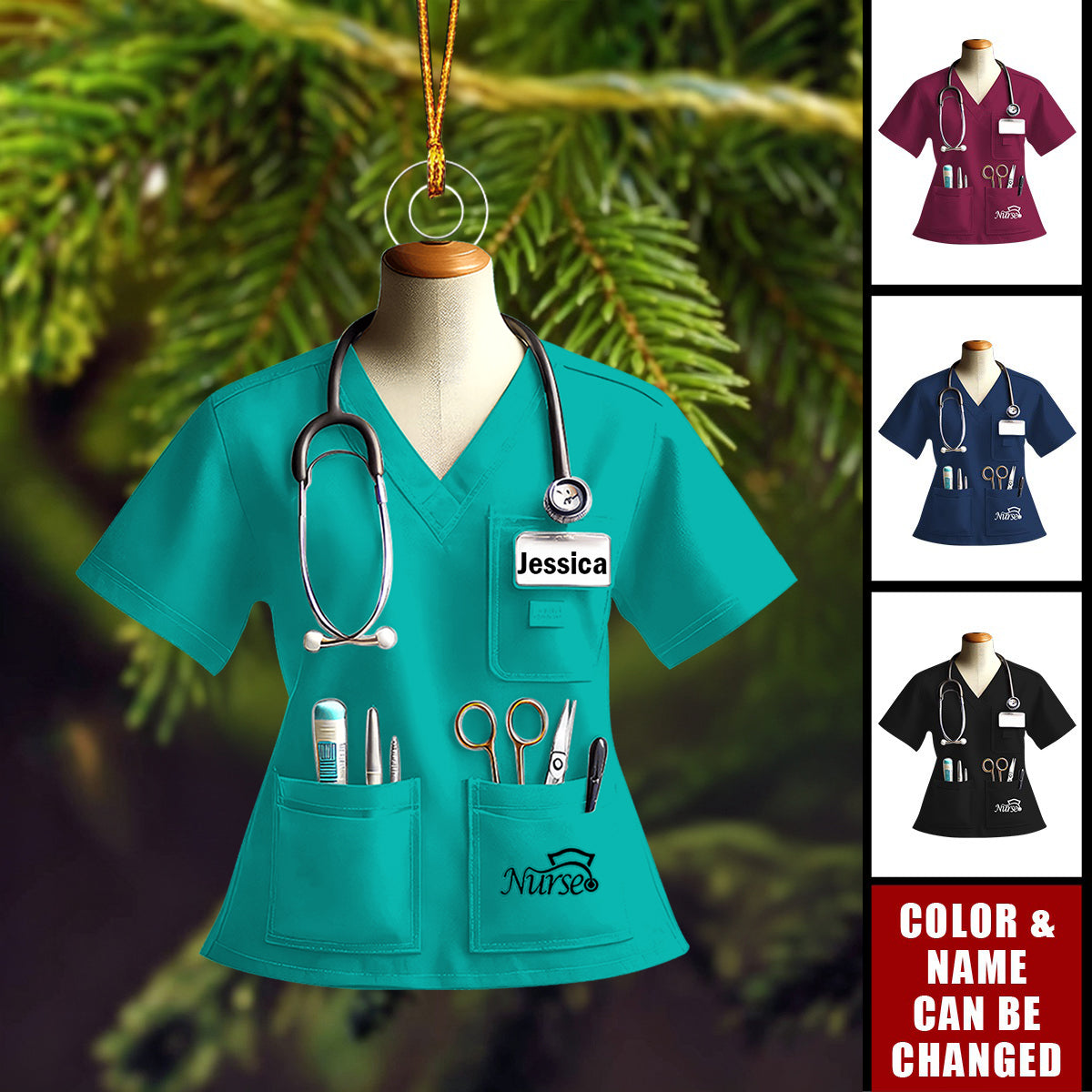 Custom Name Nurse Uniform Personalized Acrylic Ornament