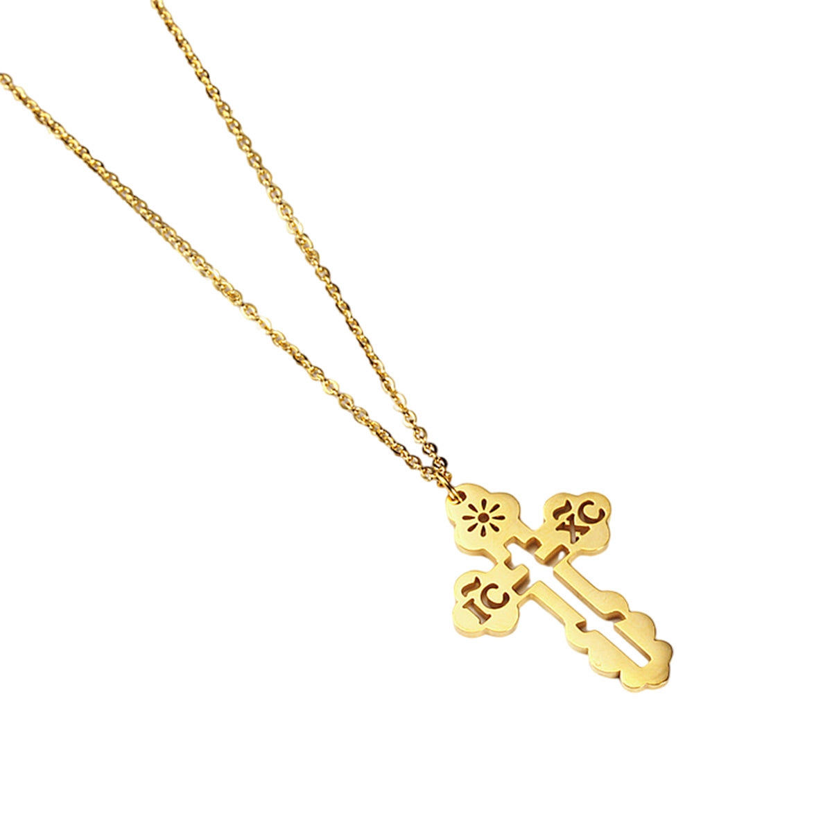 KISSFAITH-Christian Cross Necklace-Charm IC XC NIKA Religious Jewelry