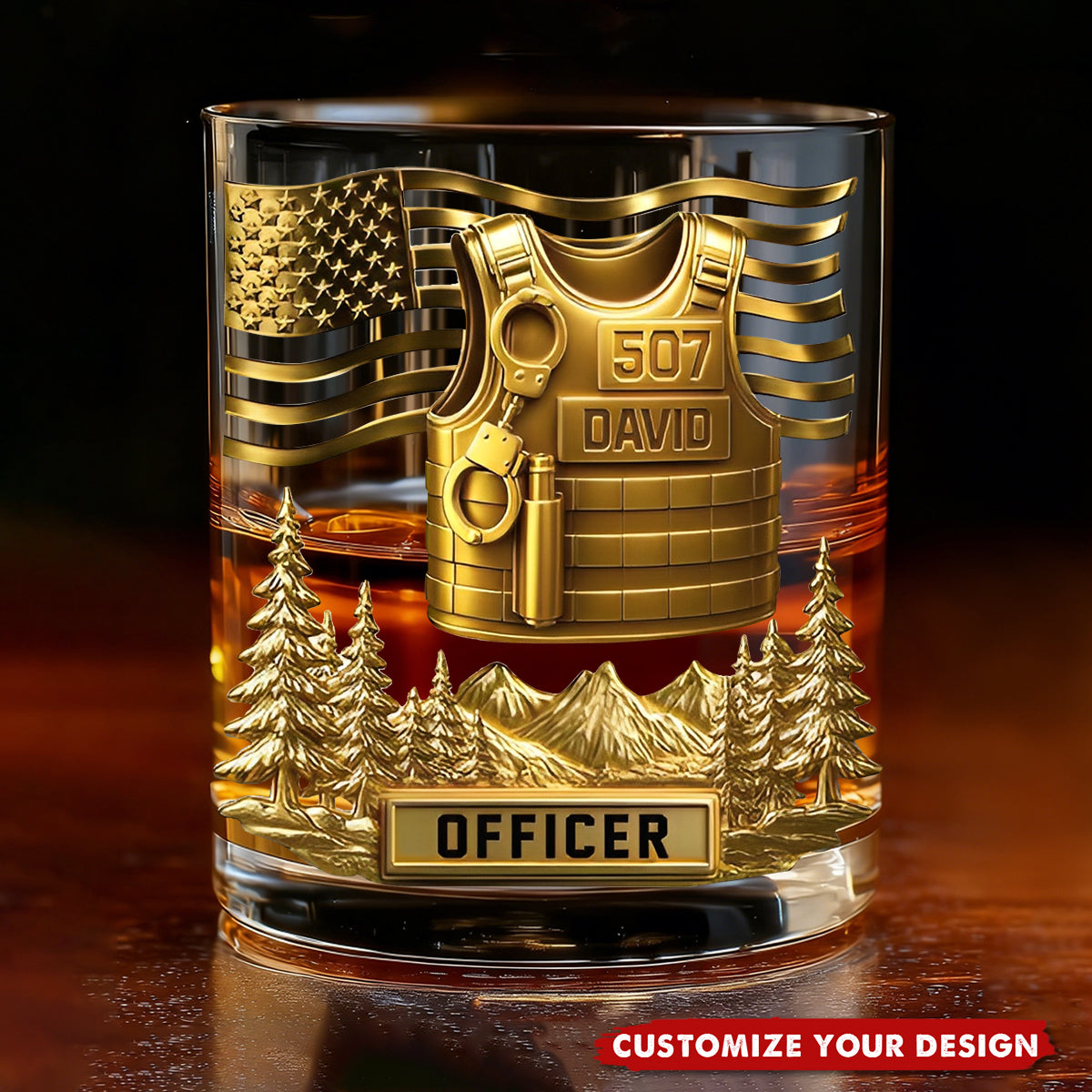 Serve And Protect - Personalized Custom Police Officer Whiskey Glass