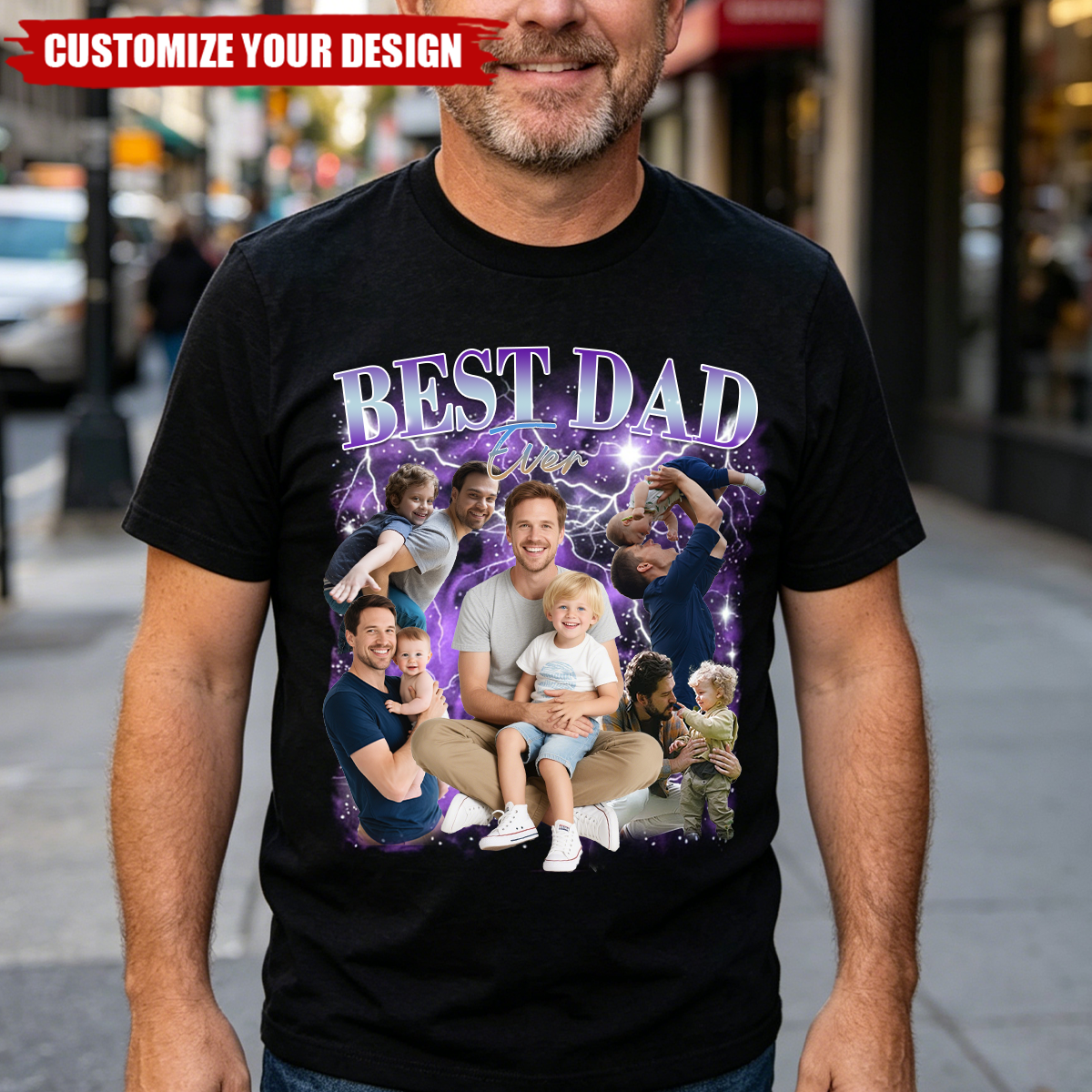 Best Dad Ever Custom Photo T-Shirt-Personalized Gift For Dad