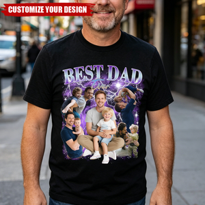 Best Dad Ever Custom Photo T-Shirt-Personalized Gift For Dad
