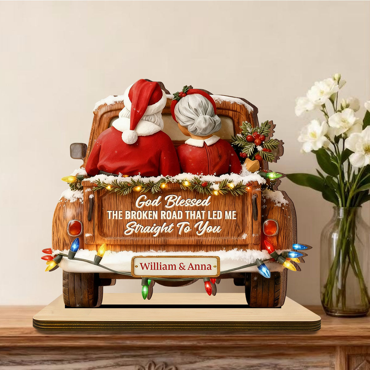 God Blessed The Broken Road Plaque, Custom Keepsake