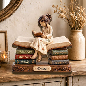 Personalized Book Lover Vintage Wooden Plaque, Bookworm Gift
