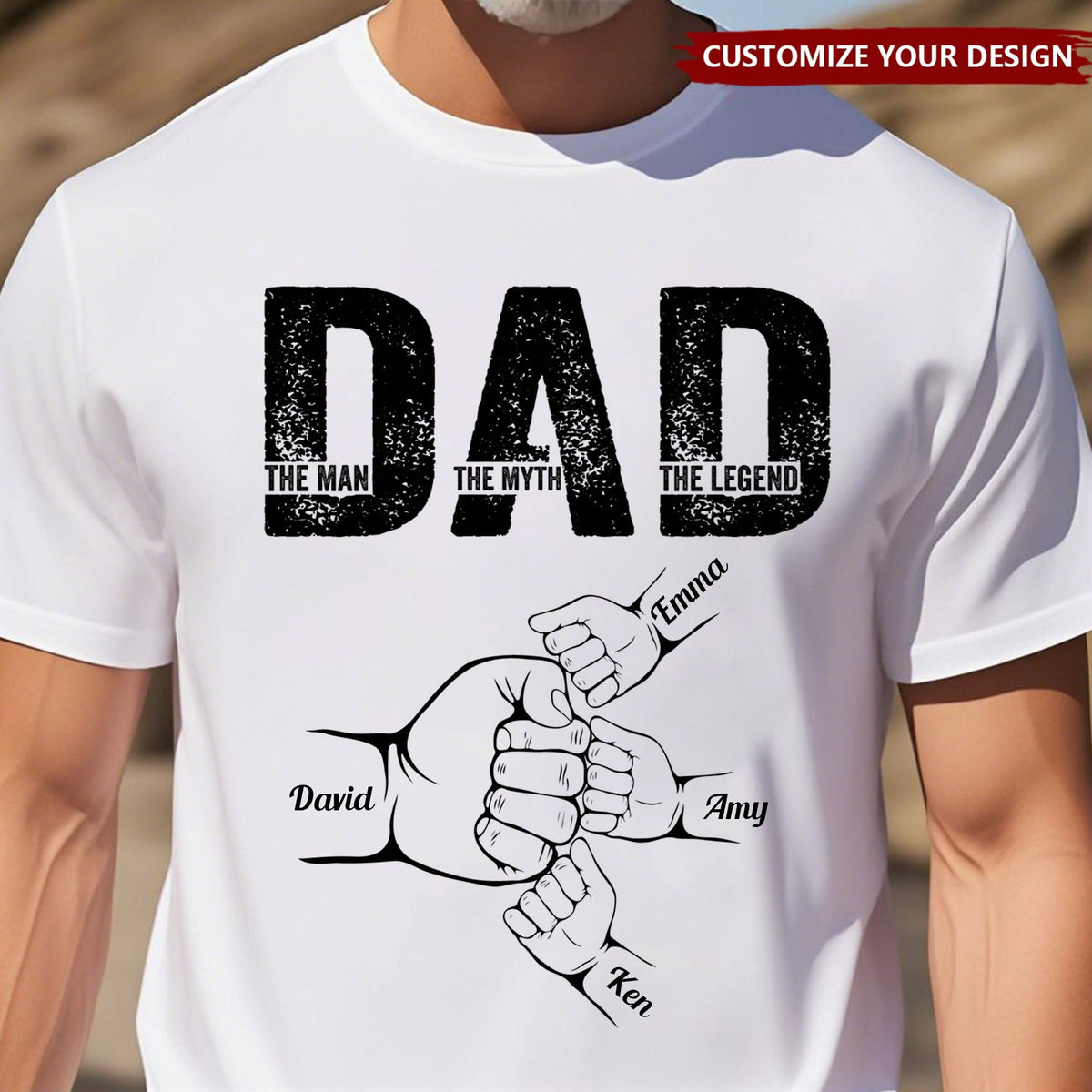 Dad The Man The Myth The Legend - Personalized T-Shirt Father's Day