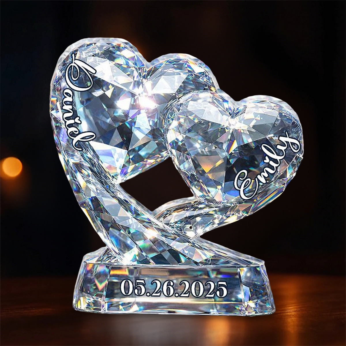 Personalized Couple Anniversary Custom Shape Acrylic Plaque